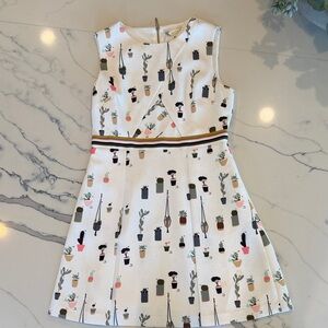 Ted Baker London White Mini Dress with Potted Plant Print